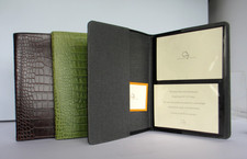 Graphic Image Photo Album Leather 7x9 Flat Bound 64 Clear Pockets Croc Green