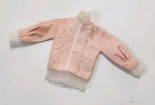 IDEAL TAMMY TOP SHIRT RING-A-DING VTG 1960s LIGHT PALE PINK WHITE DOLL CLOTHES
