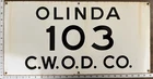 New ListingVintage Porcelain Oil Field Sign - Olinda 103 C.W.O.D. Co.
