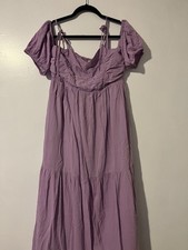 Universal Thread Woman  s Size Medium Cottagecore Prairie Purple Tiered Dress