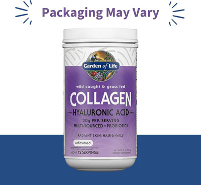 Marine & Grass-Fed Collagen Peptides Powder Supplement (Type I, III) with Pro...