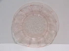 Vintage Jeannette Pink Depression Glass Plate with Cherry Blossom Design at 9in