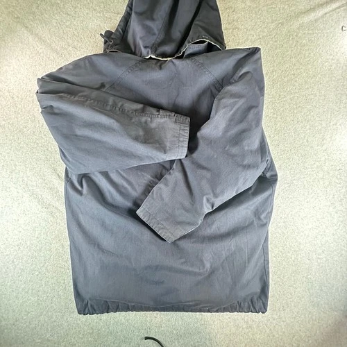 London Fog Men's Slate Blue Gray Hooded Coat Quilted Lining M EUC image 15