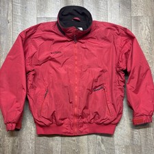 Columbia Men's Large Red Fleece Lined Jacket Vintage Outdoor Nylon