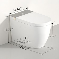 Integrated Smart Toilet Modern w/Heated Seat,Warm Water Cleaning Auto Flush