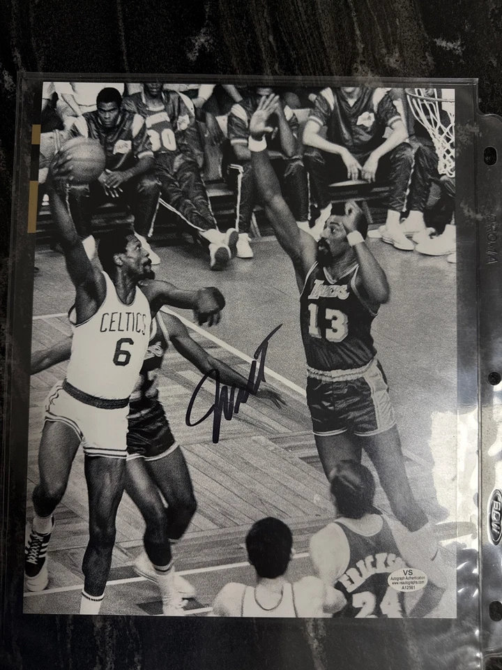 WILT CHAMBERLAIN VS BILL RUSSELL PHOTO AUTO COA  - Image 3 of 4