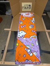 Orange Shooting Stars WOW Sanrio Hello Kitty Full Queen Blanket 90x90in NWT