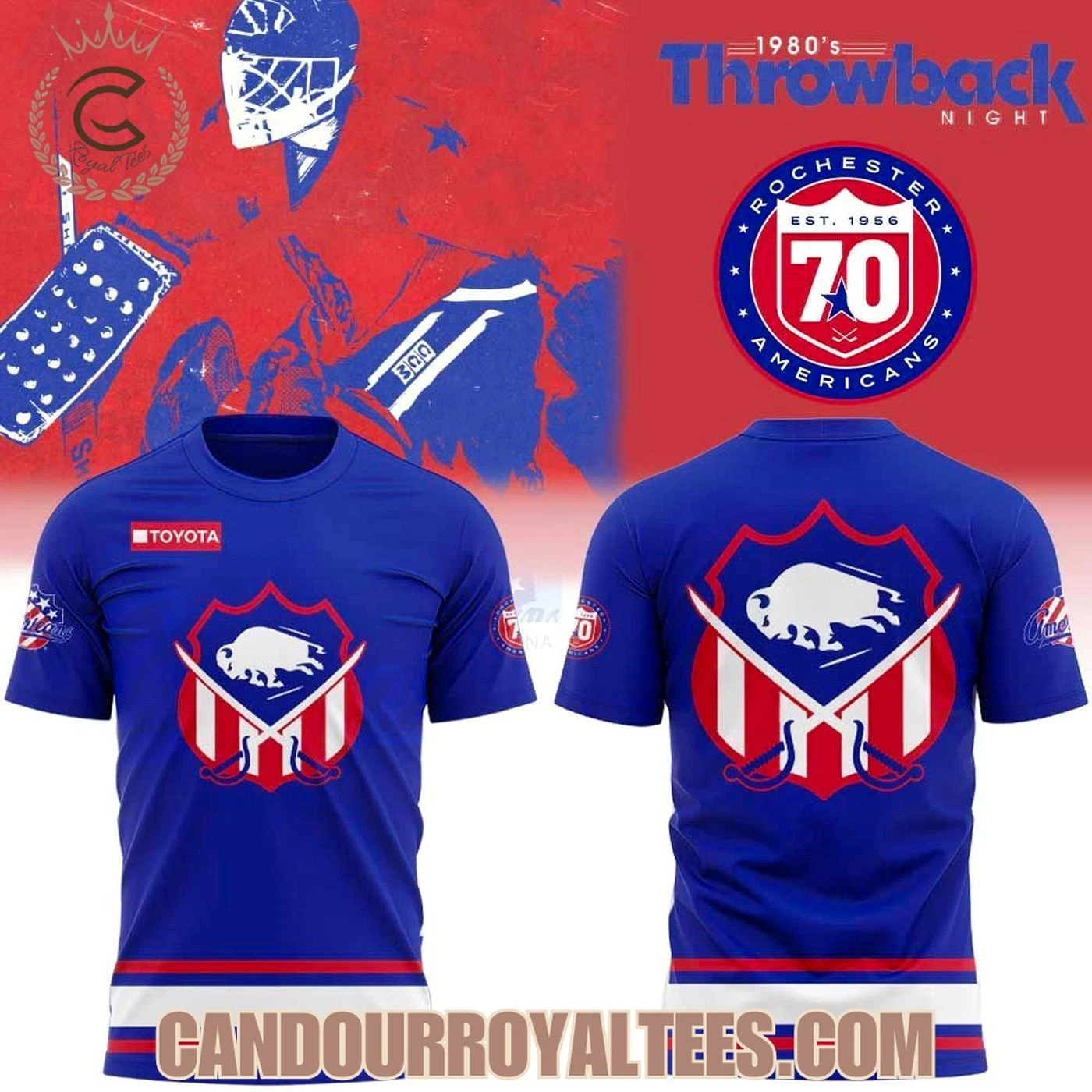 Rochester Americans Throwback Night 3D Hoodie Shirt