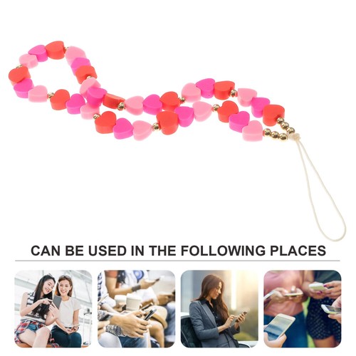 2pcs Phone Heart Beads Phone Decors Decor For Phone Phone Chains Friends - Zdjęcie 12 z 12