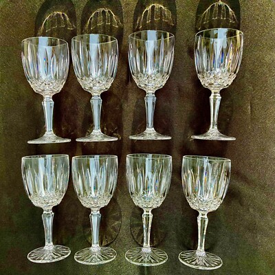 8 Mikasa OLD DUBLIN White Wine Crystal Goblets 