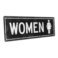 Black Women Metal Sign; Wall Decor for Bath or Laundry
