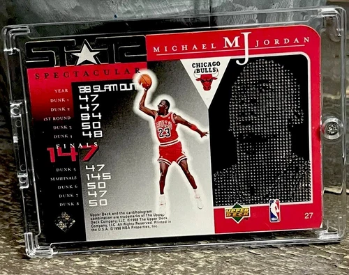 Michael Jordan Card RARE 90’s DIE CUT INSERT SP AUTHENTIC BULLS JERSEY #23