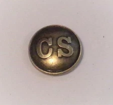 DAMAGED BRASS CS PIN - CONFEDERATE STATES OF AMERICA  + CIVIL WAR UNIFORM PIN