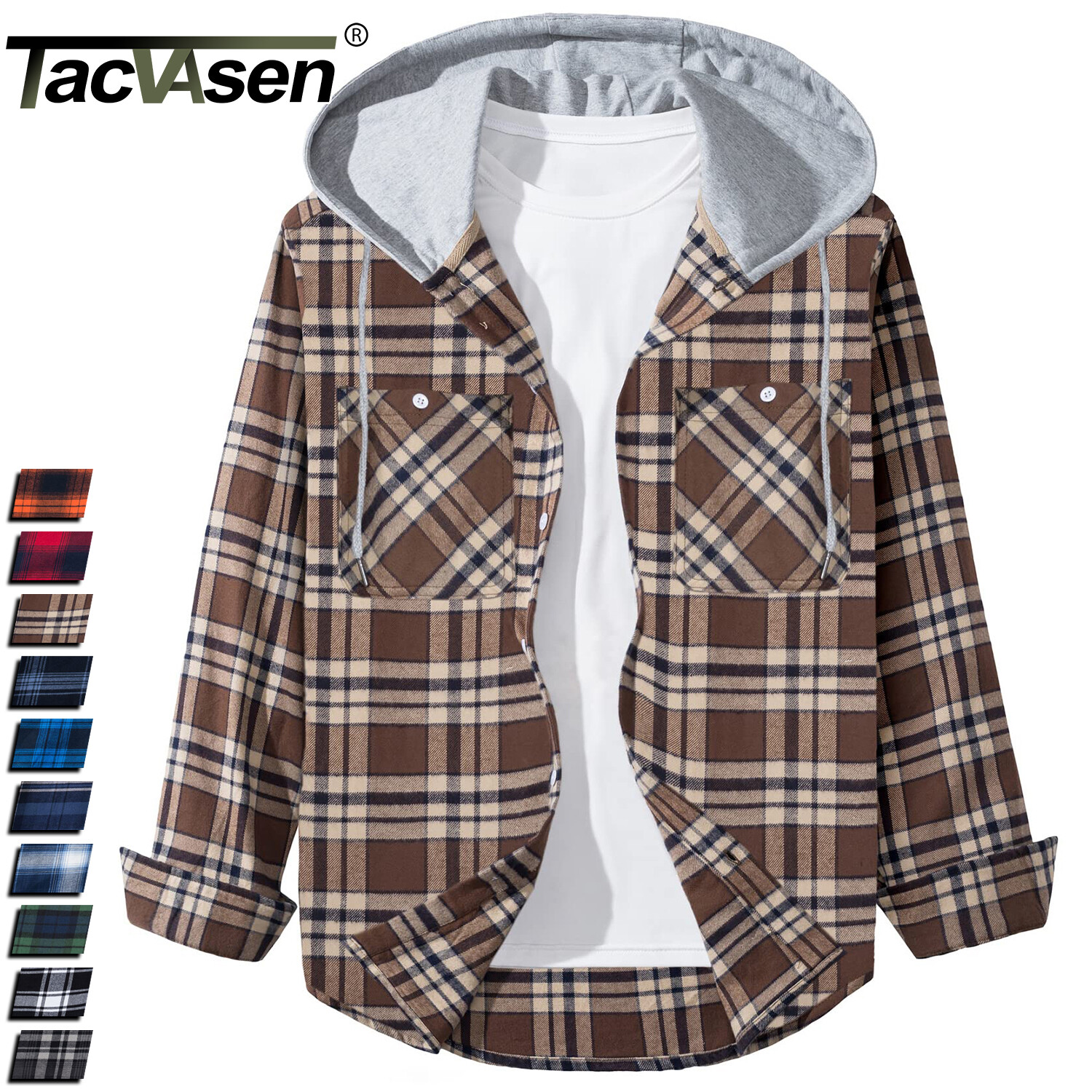 Lightweight Flannel Hoodie Coats | eBay
