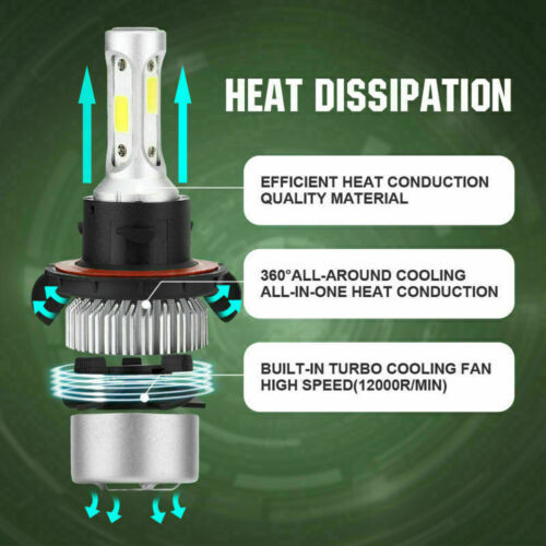 For 2004-2014 Ford F-150 6000K LED Headlight Hi/Lo + Fog Light 4 Bulbs Combo Kit - Picture 6 of 12