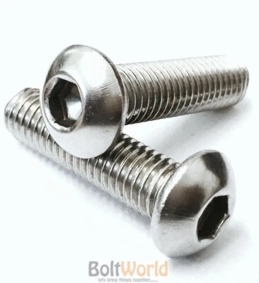 M3 M4 M5 M6 M8 BOUTON TÊTE VIS ALLEN BOULONS A4 QUALITÉ MARINE ACIER INOXYDABLE - Photo 1/2