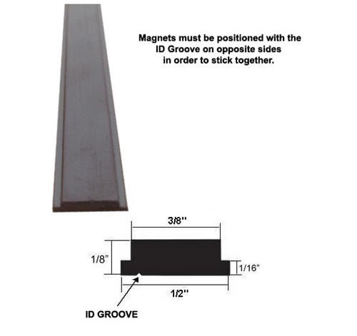Flexible Magnetic Strip Insert for Framed Swing Shower Doors - 72" long - Picture 2 of 2