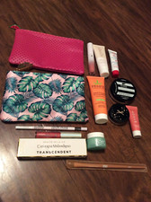 IPSY LOT- 2 MAKE-UP BAGS, 11 BEAUTY SAMPLES  1 MAKE-UP EYESHADOW BRUSH, NEW