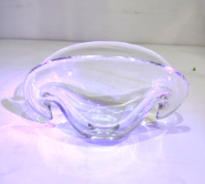 Murano Clam Shell Bowl Art Glass Manganese Seguso Dalla Venezia Italy