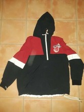 NBA MIAMI HEAT HOODIE/JACKET MENS MITCHELL & NESS BLACK/RED/WHITE LARGE