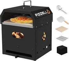 Outdoor Pizza Oven 4 in 1 Wood Fired 2-Layer Detachable Outside Ovens