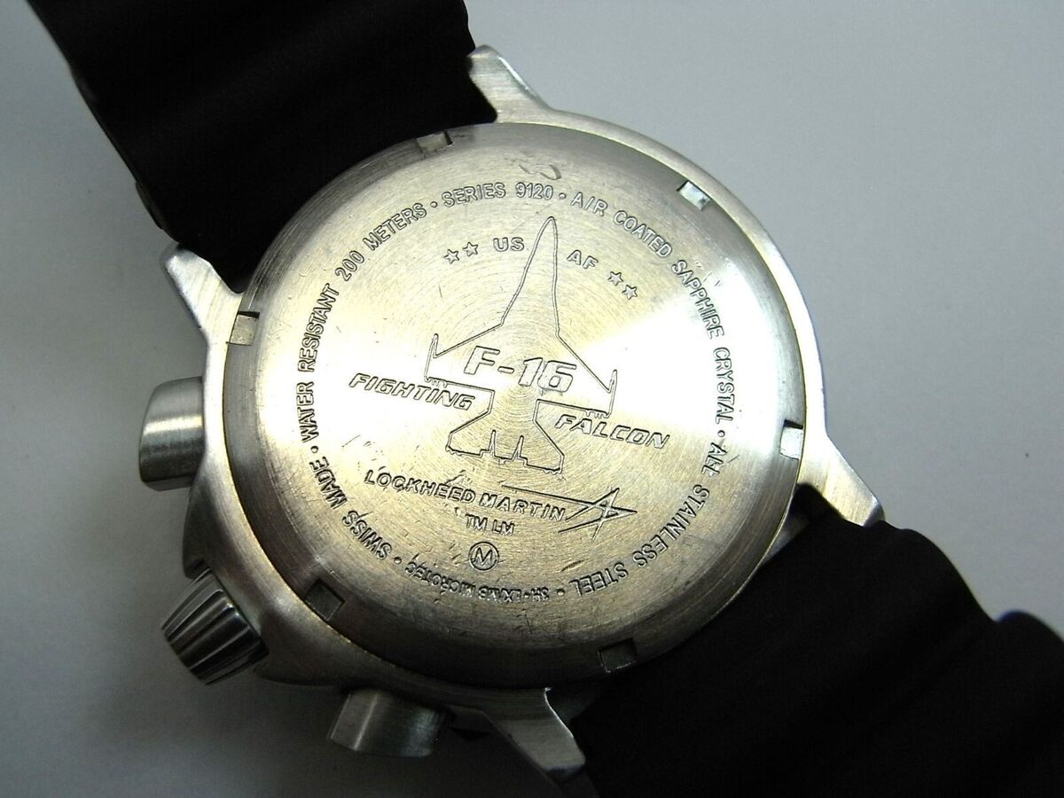 LUMINOX Fighting Falcon F-16 Quartz Watch Used Navy Silver LUMINOX Fighting Falcon F-16 Quartz Watch Used Navy Silver