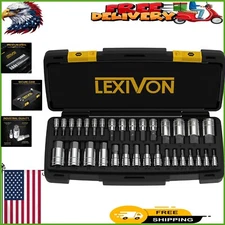 Complete 32-Piece HEX Bit Socket Set - Chrome Plated & Heat-Treated Quality