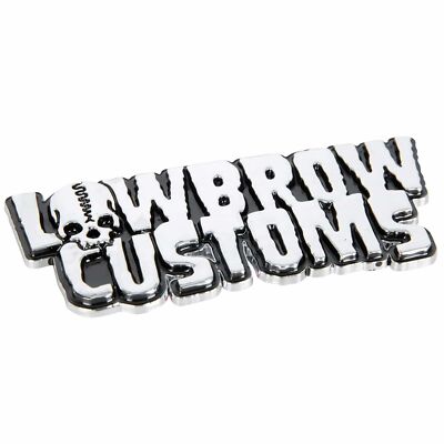 Lowbrow Customs Chrome Stick-On 3D Emblem chopper hot rod kustom weirdo stuff