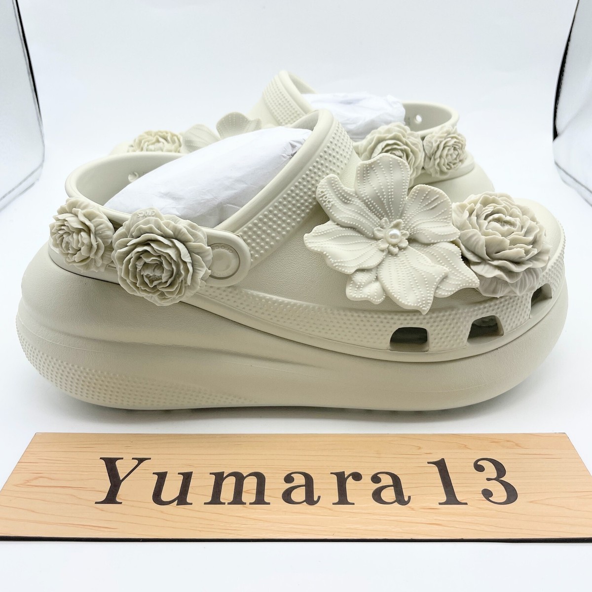 Crocs Crush Bouquet Clog Linen Ivory 211448-0HZ Unisex Size