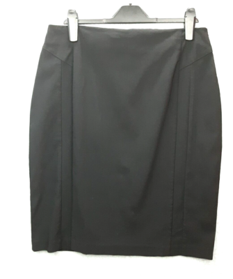 PORTMANS Womens Skirt Size 8 A-line Black Pleated Knee Length Texture