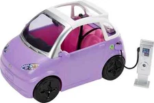 Barbie Doll Accessories, Toy Car Electric Vehicle with Charging Station, Plug & 