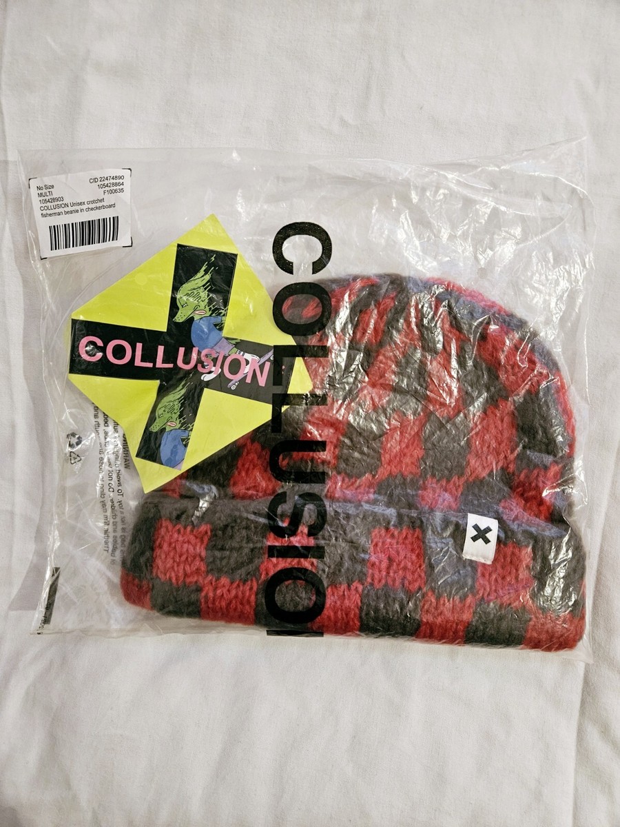 Collusion Fisherman Beanie In Checkboard UK