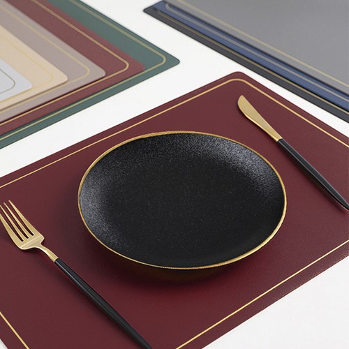 Set of 4 Faux Leather Placemat Kitchen Dining Table Mats Heat Resistant Non-Slip - Picture 19 of 50