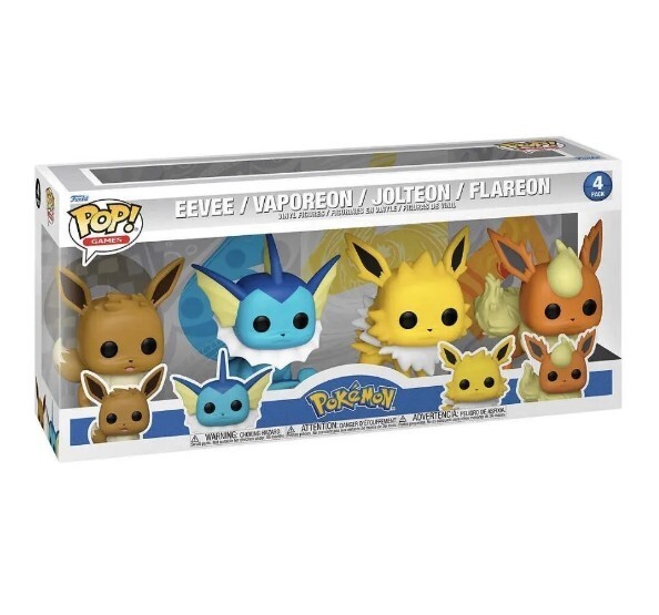 Funko Pop! Pokemon Ultimate 4 Pack Eevee/Vaporeon/Jolteon/Flareon