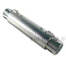 3-Pin XLR Female to Female Coupler Gender Changer Cable Microphone Mic Adapter