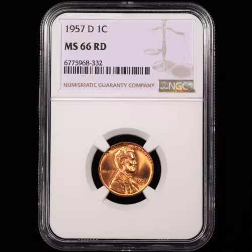 1957-D Lincoln Wheat Cent 1c - NGC GRADED MS66RD