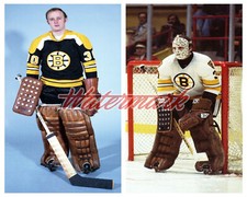 NHL 1970's Gerry Cheevers Boston Bruins Pose Game Action Color 8 X 10 Photo