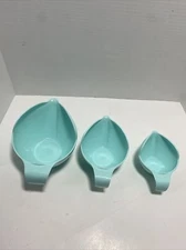 Randy Kaas POURfect Nesting Measuring Cups 3pc Prep Set 1-2-4 Cup blue
