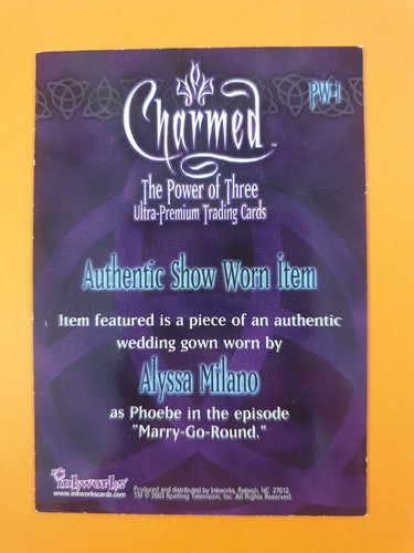 Alyssa Milano Phoebe Charmed The Power of Three Pieceworks Costume PW1 Inkworks - Picture 6 of 6