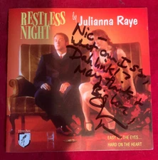 JULIANNA RAYE ~ RESTLESS NIGHT  US CD PERSONALIZED AUTOGRAPH ON FRONT BOOKLET M-