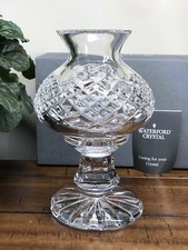 WATERFORD CRYSTAL Hurricane Lamp CANDLEHOLDER Shade and Base Vintage NIB