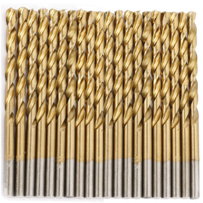 Drillforce 20PCS 1/4'' Titanium Drill Bits Set HSS Metal Woodworking Drill Bit