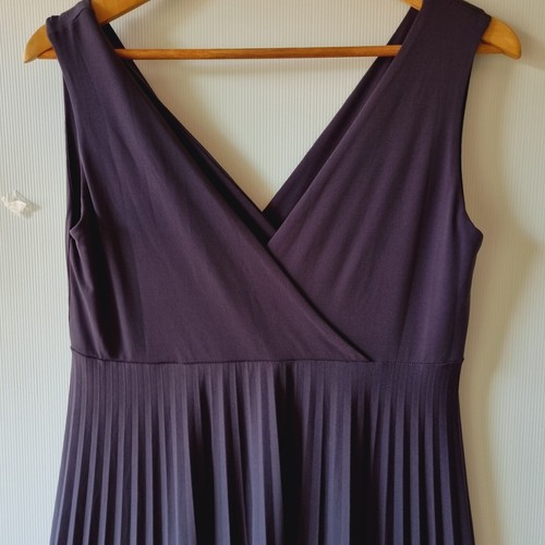 Szabo Size Small Maternity Empire Waist Pleated Graphite Maxi Dress Designer - Picture 3 of 9