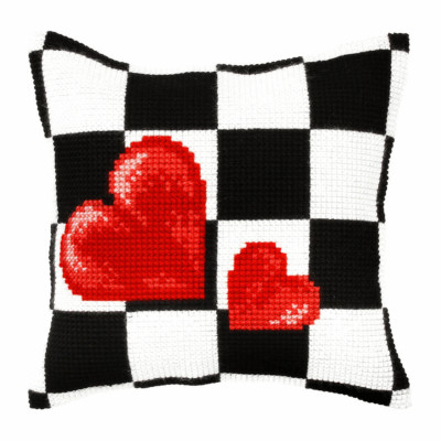 Orchidea Cross Stitch Kit: Cushion: Large: Hearts