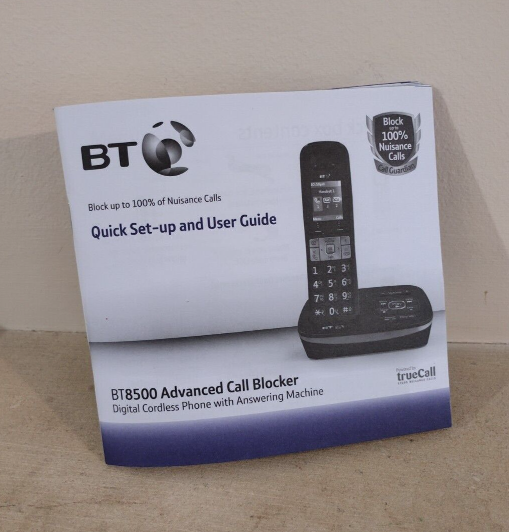 BT 8500 Cordless Telephone Landline & Answer Machine Handset Base