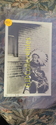 HSC VINTAGE PHOTOGRAPH Spencer Lionel Adams AMERICAN INDIAN IN HEADDRESS 10-1-26
