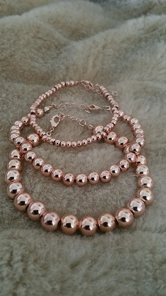 Sommer 2025 Kugel Armbänder 3er Set "Roségold" 18+3 cm Messing inkl. Versand - Bild 2 von 4