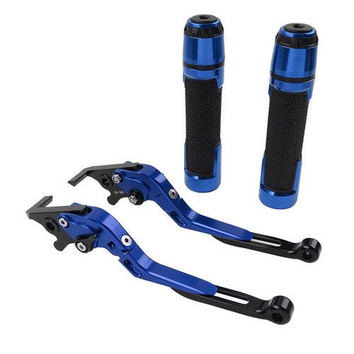 Folding Extendable Brake Clutch Levers Handlebar Grips Kit For Kawasaki ZX636R - Picture 8 of 10