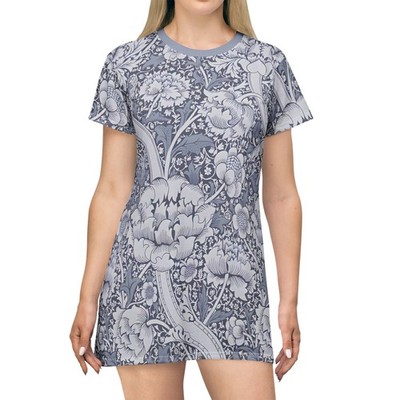 William Morris Wandle Blue Design T-Shirt Dress Tee Art Nouveau Victorian Decor
