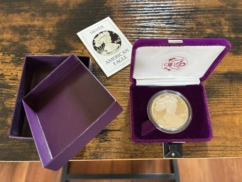 1986-S American Eagle Proof .999 Silver Dollar w/COA & OGP Uncirculated